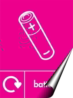 Picture of Recycling Signs - Batteries - 300 X 400Hmm - Self Adhesive Vinyl - [AS-WR04-SAV]