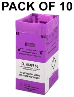 picture of Clinisafe Low Cardboard Carton Containers - 50L - Purple - Pack of 10 - [VC-21502001]