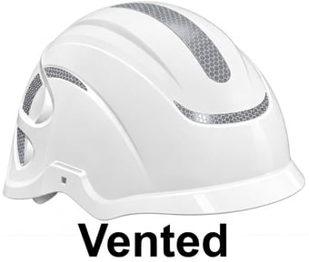 picture of Centurion Nexus Core White Vented Safety Helmet with Silver Reflective Stickers - Wheel Ratchet - [CE-S16EWRFNS-W]