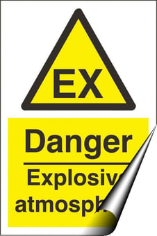 Picture of Danger Explosive Atmosphere Sign - 200 x 300Hmm - Self Adhesive Vinyl - [AS-WA226-SAV]