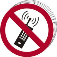 Picture of Spectrum No Mobile Phones Symbol - SAV 50mm dia. - Pack of 10 - SCXO-CI-0583