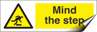 picture of Mind the Step Sign LARGE - 600 x 200Hmm - Self Adhesive Vinyl - [AS-WA55-SAV]