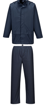 picture of Portwest - L450 - Sealtex Essential Waterproof Windproof Rainsuit - 2 Piece Suit - Navy Blue - EN343 - PW-L450NAR