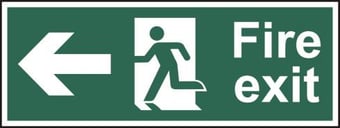 Picture of Spectrum Fire exit running man arrow left - FMX D/SIDED 450 x 150mm - SCXO-CI-14791