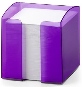 Picture of Durable - NOTE BOX TREND With 800 White Paper Notes - Transparent Purple - 100 x 105 x 100 mm - Pack of 6 - [DL-1701682992]