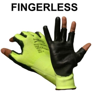picture of Supreme TTF 500GRB-1 Fingerless Anti Cut Green Gloves - HT-500GRB-1