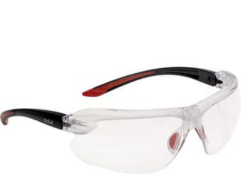 picture of Bolle IRI-S Black/Red Clear PC Safety Spectacles B-Flex Nose Anti-scratch And Anti-fog PLATINIUM Coating - [BO-IRIPSI]