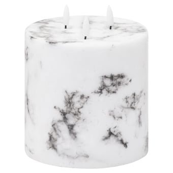 picture of Hill Interiors Luxe Collection Natural Glow 6x6 Marble Effect LED Candle - [PRMH-HI-20886]