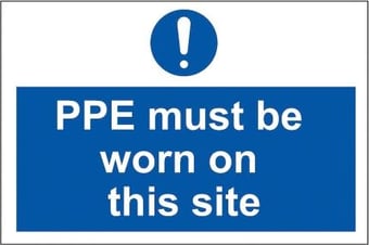 picture of PPE Must Be Worn On This Site - 600 x 400Hmm - Rigid Plastic - [AS-MA330-RP]