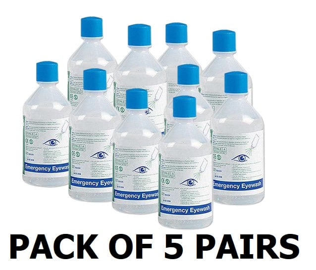 picture of Saline Eye Wash Bottles - 0.9% Sterile - Pack of 5 Pairs 500ml - [SA-E404X5]