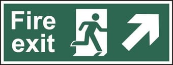 Picture of Spectrum Fire exit Man arrow up/right - RPVC 600 x 200mm - SCXO-CI-12007