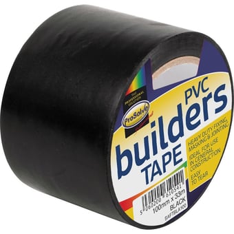 picture of ProSolve PVC Builders Tape - 100mm x 33m - Black - [PV-SAFTBLA100]