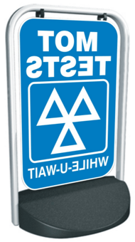 picture of Swinger Pavement Forecourt Sign - MOT While-U-Wait - [PSO-PSS7750-13-4]