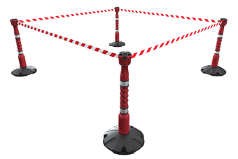 picture of Skipper 36m Retractable Barrier Kit - Red - Red/White Chevron - [SK-KIT05-RRW] - (LP)