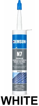 picture of Demsun N7 Weather Resistant White Silicone Sealant for Windows & Exterior Frames - 300ml - [DMS-DS02412]