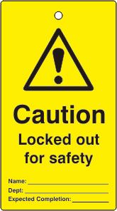Picture of Spectrum Lockout tags - Caution Locked out for safety - (Single sided 10 pack) - SCXO-CI-LOK110