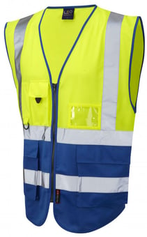 Picture of Lynton - Hi-Vis Yellow/Royal Blue Superior Waistcoat - LE-W11-Y/RO