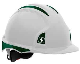 Picture of JSP - EVO3 CR2 Decal Kits for Self Application - Green with First Aider Logo - Pack of 10 - [JS-AHV441-000-300]