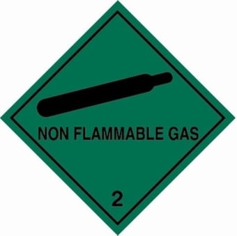 picture of UN Hazard Warning Diamond Label - 250 x 250mm - Self Adhesive Placard - NON FLAMMABLE GAS (Class 2) - [HZ-HZ211] 