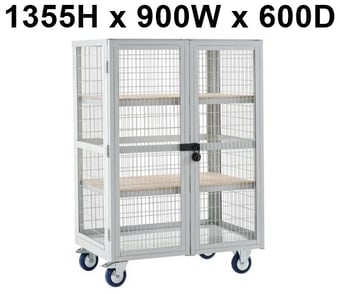 picture of QMP Boxwell Trolley With Doors - Light Grey - Plywood - 1355H x 900W x 600D - [QM-XD139060PLXX] - (LP)