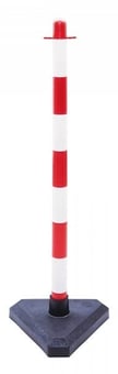 picture of GUARDA Chain Post - Red/White - Concrete Base - [MV-175.13.895]