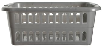 picture of Whitefurze 59cm Rectangular Laundry Basket - Silver - [WHF-H191R2]