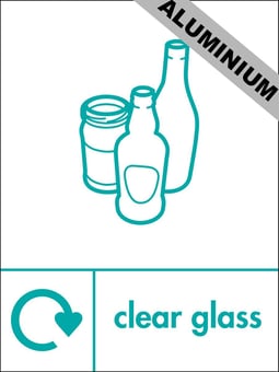 picture of Recycling Signs - Clear Glass - 300 X 400Hmm - Aluminium - [AS-WR31-ALU]