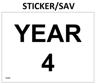 picture of SC023 Year 4 Area Plaque Wall Door Sign Sticker/Sav - PWD-SC023-SAV - (LP)