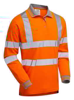 picture of Pulsar Rail Spec Long Sleeve Orange Polo - PR-PR470