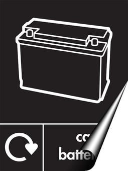 picture of Recycling Signs - Car Batteries - 300 X 400Hmm - Self Adhesive Vinyl - [AS-WR67-SAV]