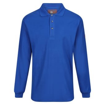 picture of Phoenix Flame Retardant Anti-Static Long Sleeved Polo Shirt - Royal Blue - FU-PS137-RBL - (DISC-R)
