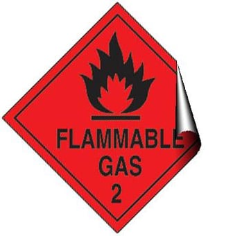 picture of Hazchem & Transport Labels - Flammable Gas - 100 X 100Hmm - Self Adhesive Vinyl - [AS-DA15-SAV]