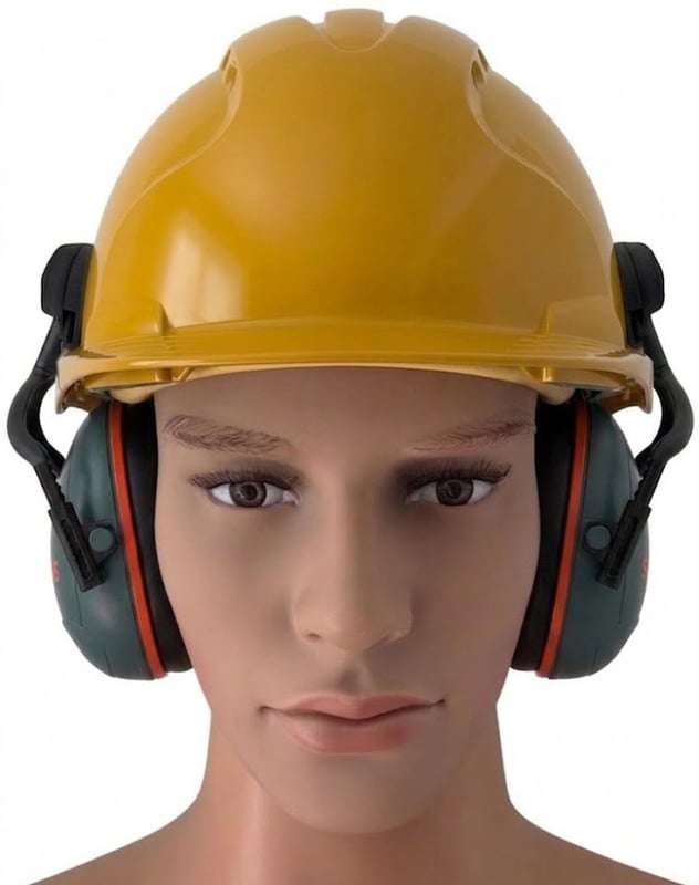 Jsp Evo3 Yellow Vented Hard Hat With Sonis Compact Helmet Mounted Ear Defenders - [IH-EVO3YSONISC]