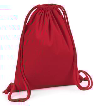 Picture of Westford Mill Organic Premium Cotton Gymsack - Classic Red - [BT-W260-CRED]