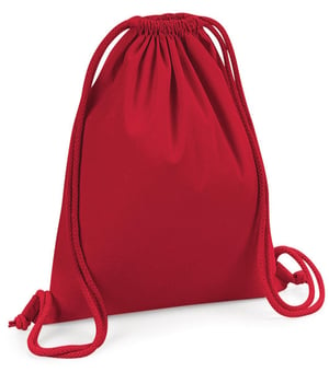 picture of Westford Mill Organic Premium Cotton Gymsack - Classic Red - [BT-W260-CRED]