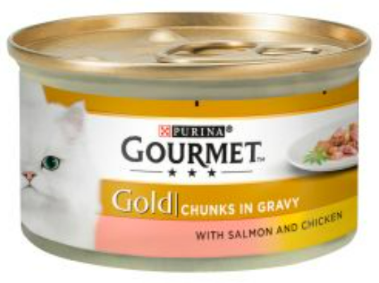 picture of Gourmet Gold Salmon & Chicken in Chunks in Gravy Wet Cat Food 85g - [BSP-573316]