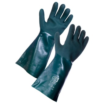 Picture of Supertouch PVC Double Dip Gauntlet Green Gloves - 45cm Long - Pair - [ST-22834] - (DISC-W)