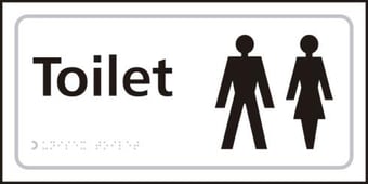 picture of Spectrum Toilet Ladies/Gents Symbol – Taktyle 300 x 150mm - SCXO-CI-TK2203BKWH