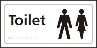 Picture of Spectrum Toilet Ladies/Gents Symbol - Taktyle 300 x 150mm - SCXO-CI-TK2203BKWH