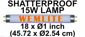 picture of Wemlite - 15 Watts Lamp For Fly Killers - BL368 - Shatter Resistant - [BP-LS15WS-W]