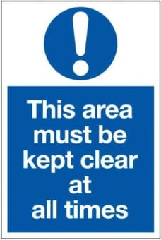 Picture of Keep Area Clear Sign LARGE - 400 x 600Hmm - Rigid Plastic - [AS-MA10-RP]