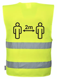 picture of Portwest - C406 - Hi-Vis Social Distancing Yellow Vest 2m - PW-C406YER - (DISC-W)