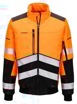 picture of Portwest EV468 - EV4 Hi-Vis Softshell Bomber 3L - Orange/Black - PW-EV468OBR