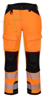 picture of Portwest T142 - PW3 Hi-Vis Harness Trouser - Orange/Black - PW-T142OBR