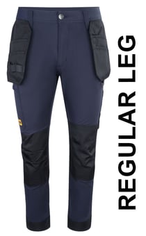 picture of JCB Workwear Mens Stretch Holster Pocket Trousers - Navy Blue - Regular Leg - BE-JCB027NR