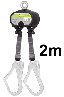 picture of Kratos Double Retractable Fall Arrest Webbing Block With Lanyards - 2 Mtr - [KR-FA2050002]