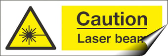 picture of Caution Laser Beam Sign - 300 x 100Hmm - Self Adhesive Vinyl - [AS-WA242-SAV]