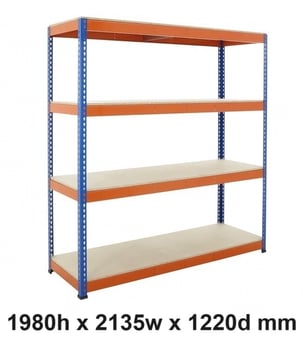 picture of BiGDUG BiG400 Racking 4 Levels - Chipboard Shelves - 1980h x 2135w x 1220d mm - [BDU-B41921124BO]