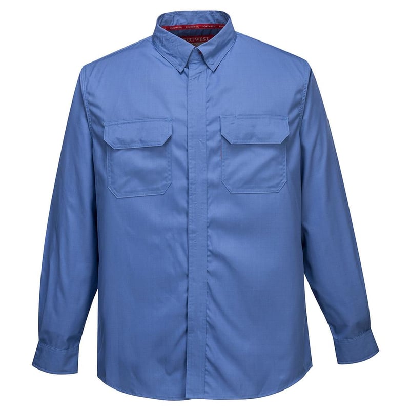 picture of Portwest - FR69 - Bizflame Plus Shirt - Blue - EN ISO 11612 A1 B1 C2 - PW-FR69BLU