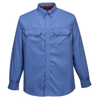 Picture of Portwest - FR69 - Bizflame Plus Shirt - Blue - PW-FR69BLU